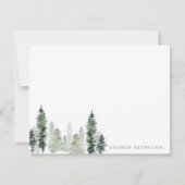Carte De Correspondance Forêt de pins à l'aquarelle (Devant)