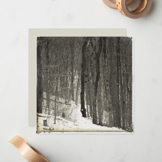 Carte De Correspondance Forêt enneigée de style vintage