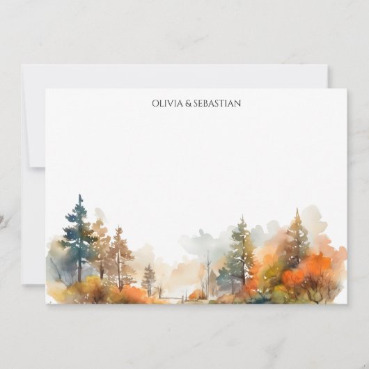 Carte De Correspondance Forêt rustique d'automne (Devant)