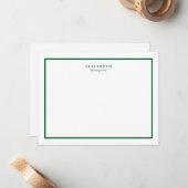 Carte De Correspondance Forêt Vert Bordure Moderne Simple (Devant/Arrière en situation)