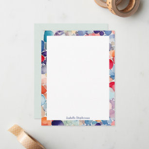 Carte De Correspondance Formes arc-en-ciel abstraites aquarelle Nom person