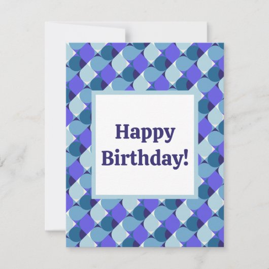Carte De Correspondance Formes Bleues Anniversaire (Devant)
