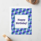 Carte De Correspondance Formes Bleues Anniversaire (Devant/Arrière en situation)