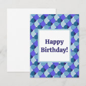 Carte De Correspondance Formes Bleues Anniversaire (Devant / Derrière)