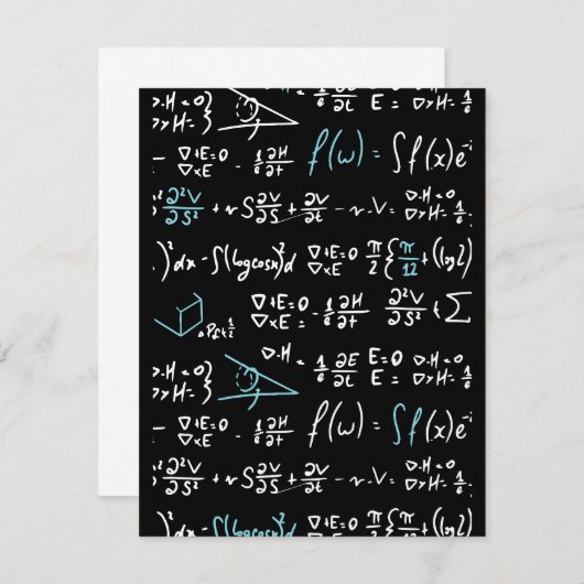Carte De Correspondance Formules mathématiques mathématiques physique prof (Devant / Derrière)