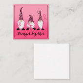 Carte De Correspondance Forte Ensemble Cancer Du Sein Pink Ruban (Devant / Derrière)