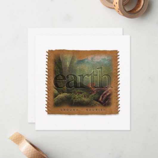 Carte De Correspondance Four Elements - EARTH - Personalized Notecard (Devant/Arrière en situation)