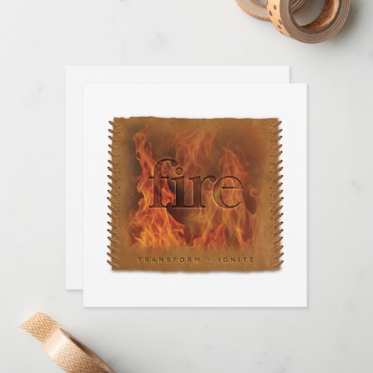 Carte De Correspondance Four Elements - FIRE - Personalized Notecard (Devant/Arrière en situation)