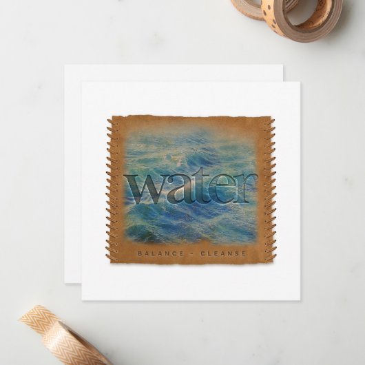 Carte De Correspondance Four Elements - WATER - Personalized Notecard (Devant/Arrière en situation)