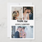 Carte De Correspondance Four Photo Collage Wedding Thank You (Devant)