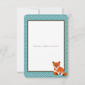 Carte De Correspondance Fox Twins Baby shower Merci Note (Dos)