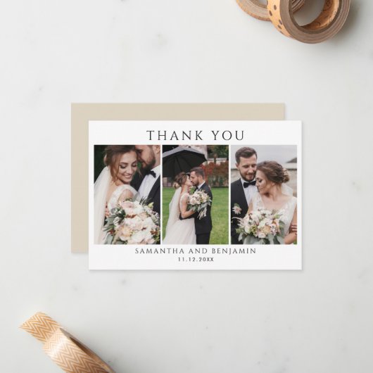 Carte De Correspondance Foyers neufs Mariage Jour Photos Merci (Devant/Arrière en situation)