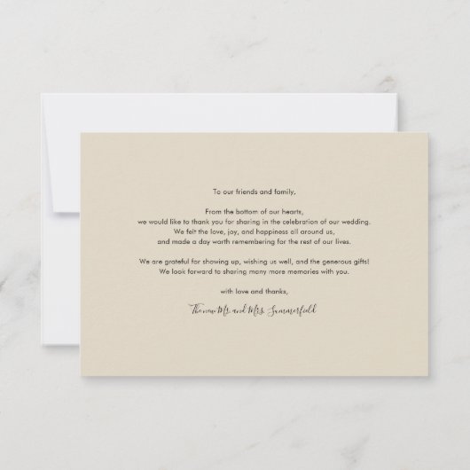 Carte De Correspondance Foyers neufs Mariage Jour Photos Merci (Dos)