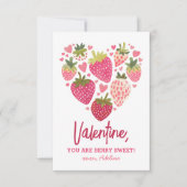 Carte De Correspondance Fraise Berry Sweet Kids Valentines Day (Devant)