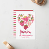 Carte De Correspondance Fraise Berry Sweet Kids Valentines Day (Devant/Arrière en situation)