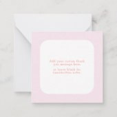 Carte De Correspondance Fraises Sucrées rose Fille Merci budgétaire (Dos)