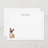 Carte De Correspondance Français Bulldog Grey Bordure personnalisée Papier (Devant / Derrière)