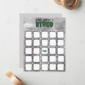 Carte De Correspondance Frankenstein Baby shower Jeu de Bingo (Devant/Arrière en situation)