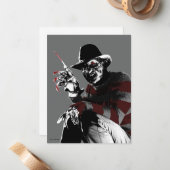 Carte De Correspondance Freddy vs Jason | Freddy voyant rouge (Devant/Arrière en situation)