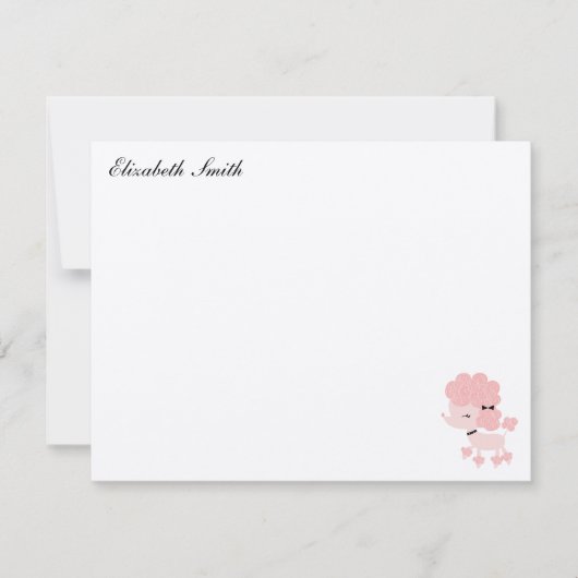 Carte De Correspondance French Poodle Custom Flat Merci Notes (Devant)