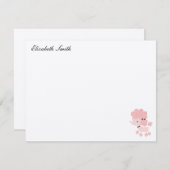 Carte De Correspondance French Poodle Custom Flat Merci Notes (Devant / Derrière)