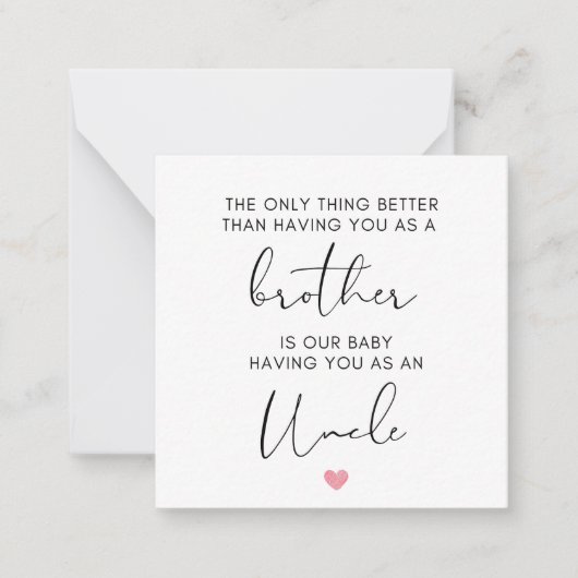 Carte De Correspondance Frère promu à l'oncle, la grossesse révèle (Devant)