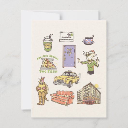 Carte De Correspondance FRIENDS™ | Icônes de dessin animé Graphique (Devant)