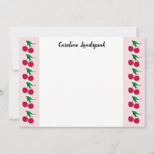 Carte De Correspondance Frontière de fruits cerise fantaisiste Nom personn