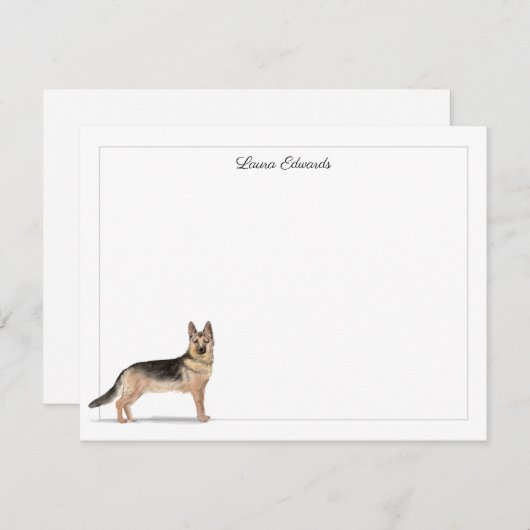 Carte De Correspondance Frontière germano berger chien gris (Devant / Derrière)