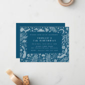 Carte De Correspondance Frontière Linocut Animaux Forestiers (Devant/Arrière en situation)