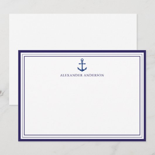 Carte De Correspondance Frontière professionnelle des Ancres de la marine  (Devant / Derrière)