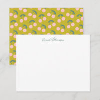 Fruit de cerise rose et vert mignon Nom personnali