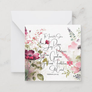 Carte De Correspondance Fruit de l'Esprit floral rose