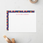 Carte De Correspondance Fruit fraise Nom personnalisé (Devant/Arrière en situation)