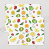 Carte De Correspondance Fruits Mixtes 4 (Devant / Derrière)