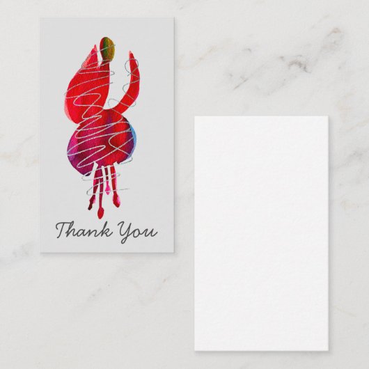 Carte De Correspondance Fuchsia abstraite aquarelle florale (Devant / Derrière)