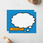 Carte De Correspondance Fun Comic Book Think bulle personnalisée (Devant/Arrière en situation)