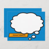 Carte De Correspondance Fun Comic Book Think bulle personnalisée (Devant / Derrière)