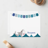 Carte De Correspondance Fun Shark Kid's (Devant/Arrière en situation)