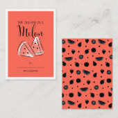 Carte De Correspondance Fundy Pun de Fruit Melon Classroom Valentine Card (Devant / Derrière)