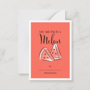 Carte De Correspondance Fundy Pun de Fruit Melon Classroom Valentine Card