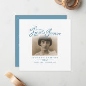 Carte De Correspondance Funérailles dans nos coeurs elle est partie poème (Devant/Arrière en situation)