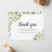 Carte De Correspondance Funérailles personnalisées Merci note | Comporteme (Devant/Arrière en situation)