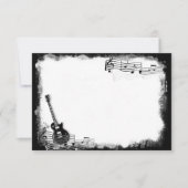 Carte De Correspondance Funky Electric Guitar Flat Merci Note (Devant)