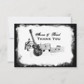 Carte De Correspondance Funky Electric Guitar Flat Merci Note (Dos)
