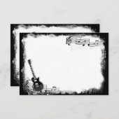 Carte De Correspondance Funky Electric Guitar Flat Merci Note (Devant / Derrière)