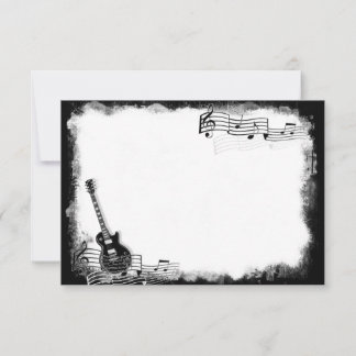 Carte De Correspondance Funky Electric Guitar Flat Merci Note