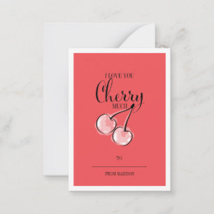 Carte De Correspondance Funky Fruit Pun Cherry Classroom Valentine Card