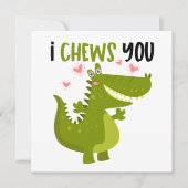 Carte De Correspondance Funny Alligator Love pun (Devant)
