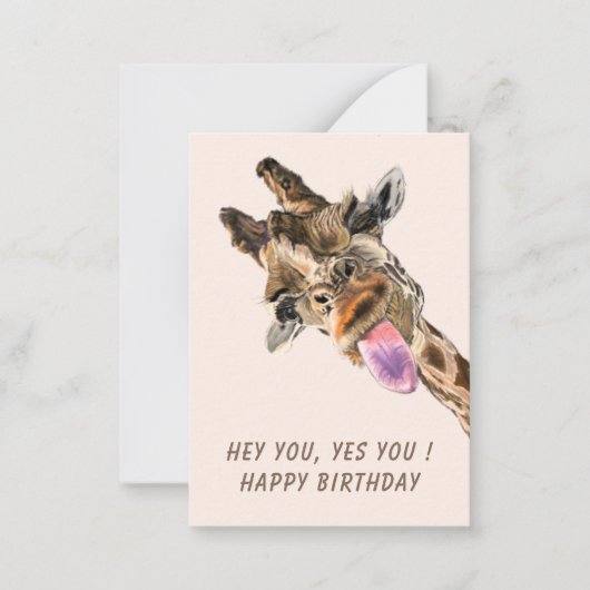 Carte De Correspondance Funny Birthday Card Joueuse Giraffe - Texte person (Devant)